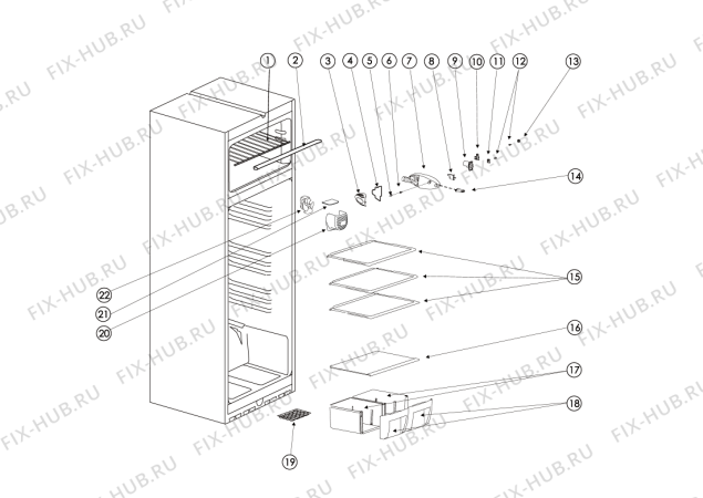 Схема №5 T167GA (F054035) с изображением Корпусная деталь для холодильной камеры Indesit C00267723