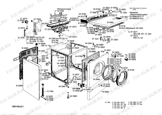 Схема №2 0722054111 VT590 с изображением Переключатель режимов для стиральной машины Bosch 00073571