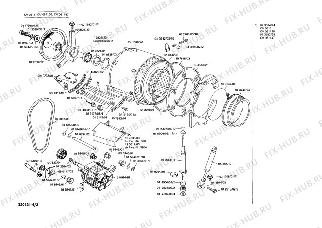 Взрыв-схема стиральной машины Constructa CV061130 611 - Схема узла 03