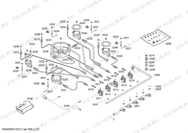 Схема №2 PCL985FEU ENC.PCL985FEU 4G+1W 90F BOSCH с изображением Рассекатель горелки для электропечи Bosch 00427743