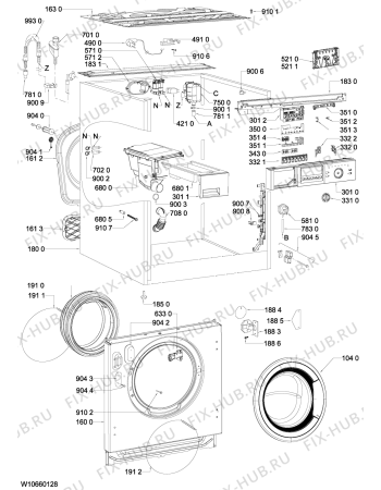 Взрыв-схема стиральной машины Indesit AWOC77143 (F091405) - Схема узла