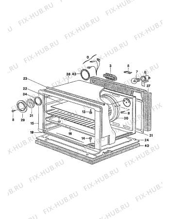 Взрыв-схема плиты (духовки) Electrolux EK6484/1 - Схема узла Oven equipment