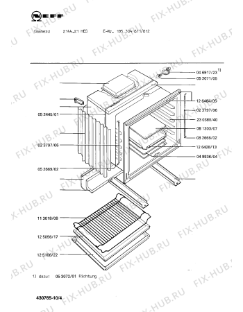Взрыв-схема плиты (духовки) Neff 195304811 2144.21HES - Схема узла 05