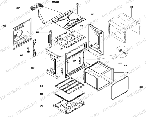 Взрыв-схема плиты (духовки) Gorenje U460MVK   -White (900000822, B600) - Схема узла 03