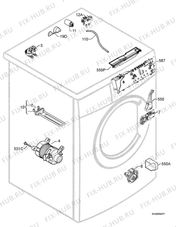 Взрыв-схема стиральной машины Zanussi ZWN6104 - Схема узла Electrical equipment 268