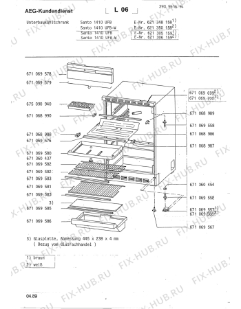 Взрыв-схема холодильника Aeg SAN1410 UFB - Схема узла Section1