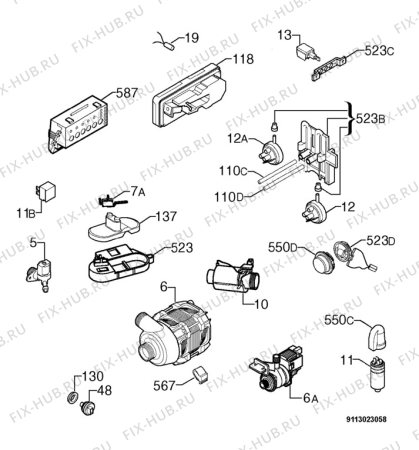 Взрыв-схема посудомоечной машины Privileg 595317_10970 - Схема узла Electrical equipment 268