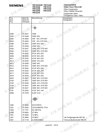 Схема №16 FM723V6 с изображением Инструкция по эксплуатации для телевизора Siemens 00531036