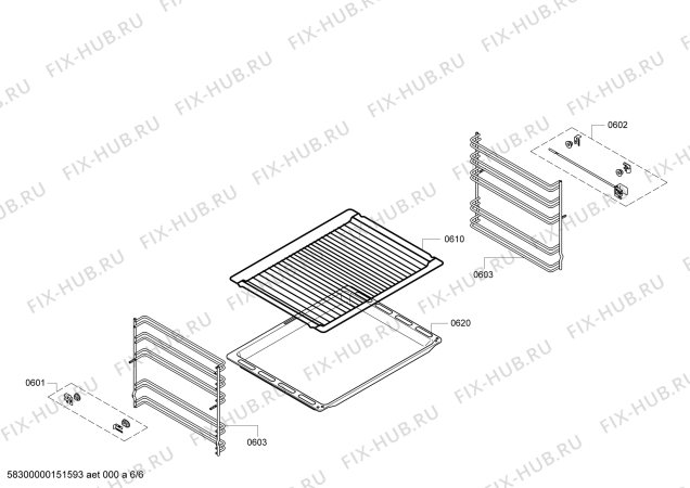 Взрыв-схема плиты (духовки) Siemens HB63AB520 - Схема узла 06