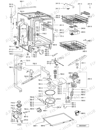 Взрыв-схема посудомоечной машины Ignis ADL 232 - Схема узла
