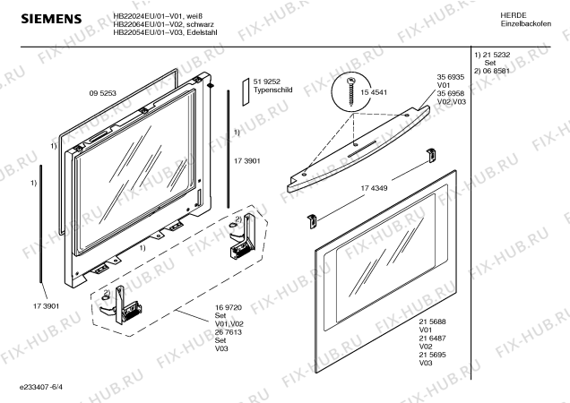 Схема №5 HB22054EU с изображением Инструкция по эксплуатации для плиты (духовки) Siemens 00526587