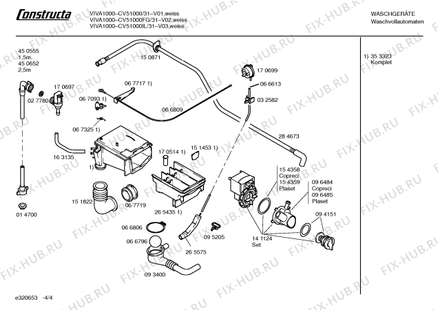 Схема №4 CV51000 Constructa VIVA 1000 с изображением Кабель для стиральной машины Bosch 00353514