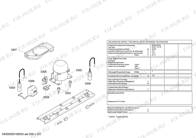 Взрыв-схема холодильника Bosch KIE30441TC Bosch - Схема узла 03