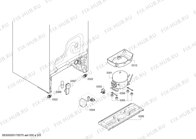 Схема №3 GS36NAW31G с изображением Поднос для холодильника Siemens 00657841