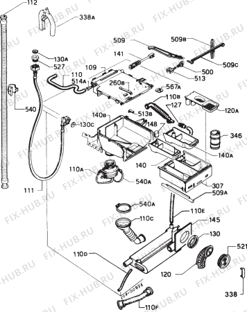 Взрыв-схема стиральной машины Zanussi ZF1100JET - Схема узла Hydraulic System 272