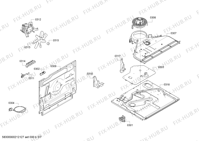 Взрыв-схема плиты (духовки) Siemens HX9R30D20 - Схема узла 03