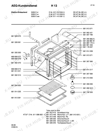 Взрыв-схема плиты (духовки) Aeg COMP. 5050E-W - Схема узла Section1