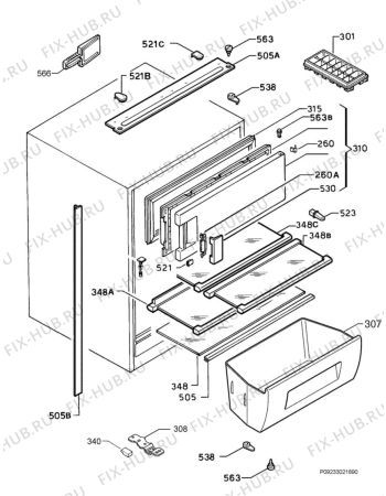 Взрыв-схема холодильника Aeg Electrolux SK78843-6I - Схема узла Housing 001