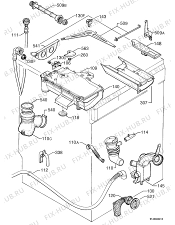 Взрыв-схема стиральной машины Electrolux EWD1214I - Схема узла Hydraulic System 272