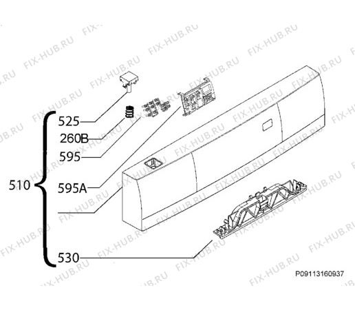 Взрыв-схема посудомоечной машины Electrolux ESF6560RGW - Схема узла Command panel 037