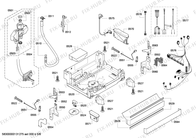Взрыв-схема посудомоечной машины Bosch SMS65T22EU - Схема узла 05