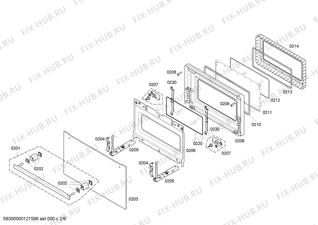 Схема №6 HBC86K771N с изображением Панель управления для плиты (духовки) Bosch 00661905