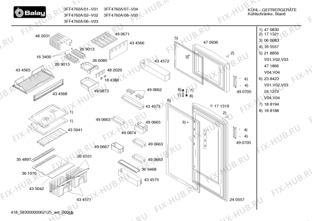 Взрыв-схема холодильника Balay 3FF4760A - Схема узла 02