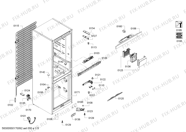 Схема №3 KGE36EW42 Bosch с изображением Конденсатор для холодильной камеры Bosch 00710951