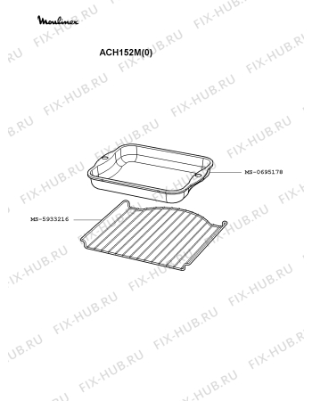 Взрыв-схема плиты (духовки) Moulinex ACH152M(0) - Схема узла XP002116.5P2