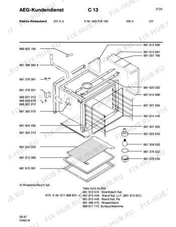 Взрыв-схема плиты (духовки) Aeg 201E-B CH - Схема узла Section1