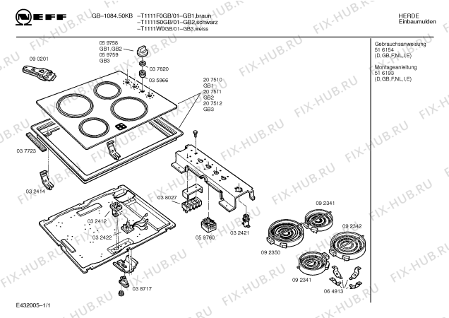 Схема №1 KB15 T1111W0 с изображением Стеклокерамика для духового шкафа Bosch 00207512