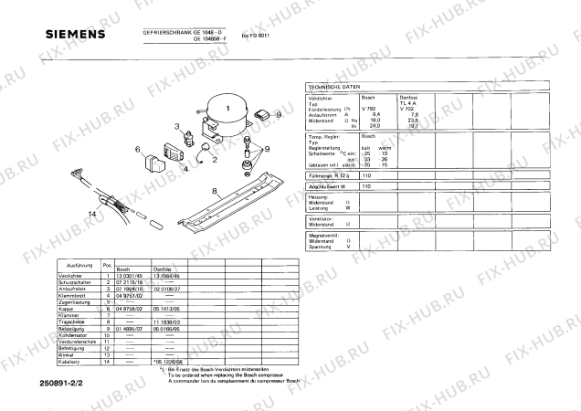 Взрыв-схема холодильника Siemens GE104858 - Схема узла 02