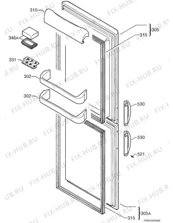 Взрыв-схема холодильника Lloyds 756/213 - Схема узла Door 003