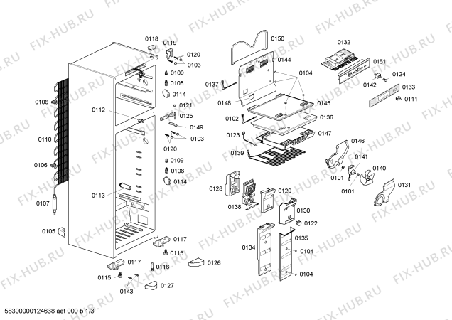 Схема №3 KDN49P70AR с изображением Шарнир для холодильной камеры Bosch 00641441