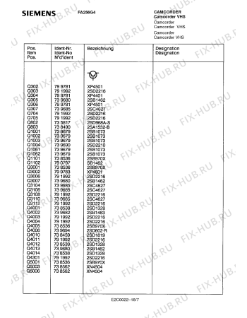Схема №18 FA256G4 с изображением Инструкция по эксплуатации для видеотехники Siemens 00530775