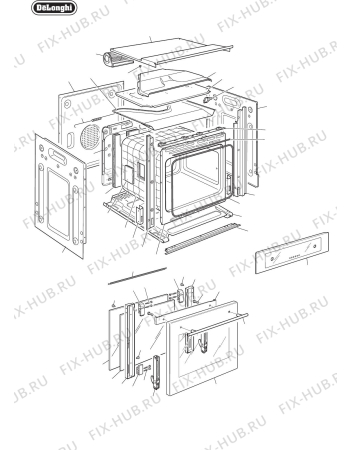 Схема №3 DE60EPS с изображением Клавиша для духового шкафа DELONGHI 630F616