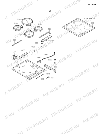 Схема №3 EDUR 6640 IN с изображением Втулка для духового шкафа Whirlpool 480121101882