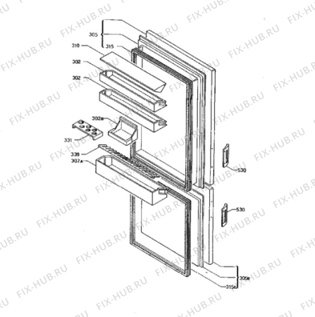 Взрыв-схема холодильника Tricity Bendix FD850 - Схема узла Door 003