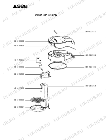 Схема №2 VB310810/BPB с изображением Подрешетка для дозатора напитков Seb SS-203023
