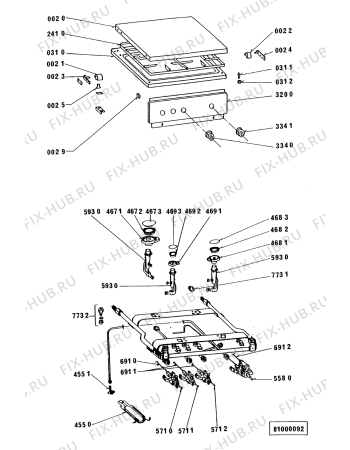 Схема №2 C 290 BL с изображением Решетка на поверхность Whirlpool 481945858425