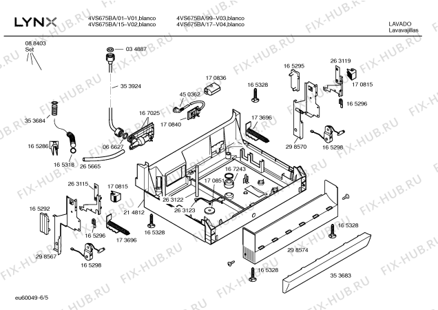 Схема №6 4VS675BA с изображением Инструкция по эксплуатации для посудомойки Bosch 00587962
