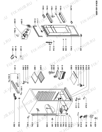 Схема №1 WM1675 A+X с изображением Элемент корпуса для холодильника Whirlpool 480131100778