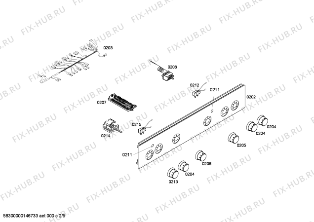 Схема №5 FRS4010ETL с изображением Кабель для духового шкафа Bosch 00650855