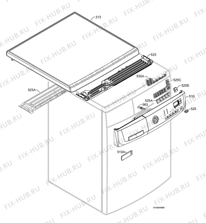 Взрыв-схема стиральной машины Electrolux EWF12479W - Схема узла Command panel 037