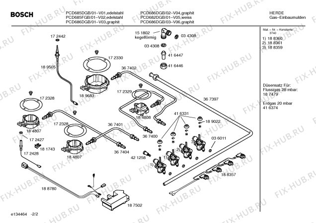 Взрыв-схема плиты (духовки) Bosch PCD682DGB Bosch - Схема узла 02