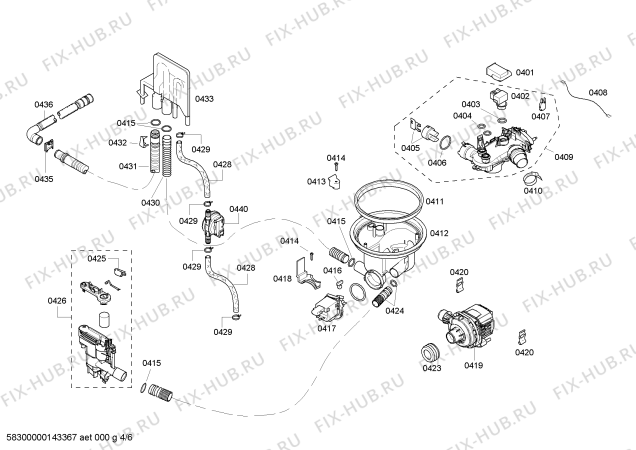 Схема №6 SHX98M05UC с изображением Основа Bosch 00437050