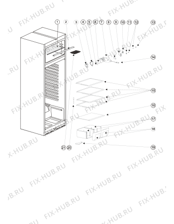 Взрыв-схема холодильника Indesit NTA18 (F075522) - Схема узла
