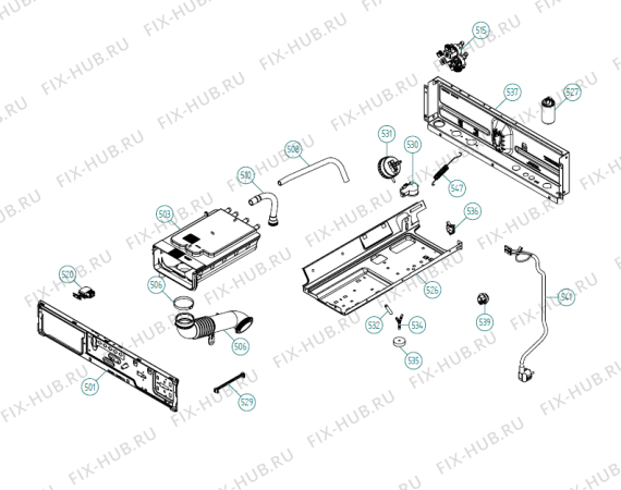 Схема №4 STR506 - SB8534   -White (900003189, WM25.3) с изображением Декоративная панель для стиралки Gorenje 469453