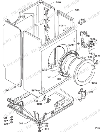 Взрыв-схема стиральной машины Zanussi WIJ1203 - Схема узла Cabinet + armatures