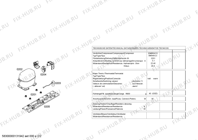 Взрыв-схема холодильника Bosch GSD10V22 - Схема узла 02